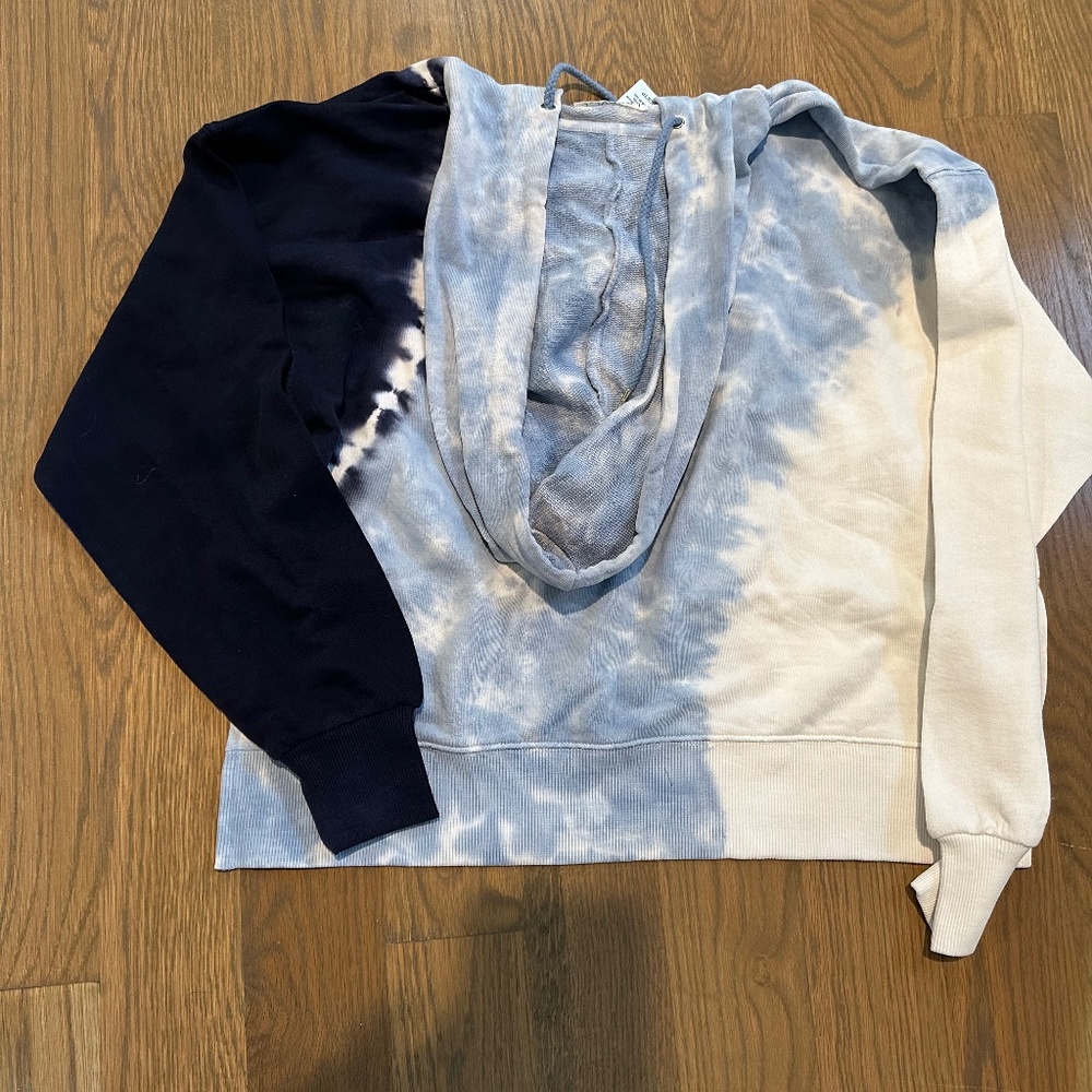 L*Space Tops | Nwt L*Space South Swell Crop Hoodie Tie Dye Seven Seas Blue